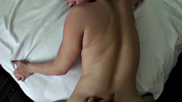 Noir, the kinky brunette, gives a steamy POV handjob and gets her trimmed pussy drilled in high heels