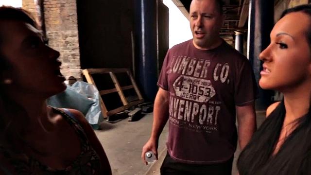 Tiny cock dominas humiliate sub in trio while inspecting