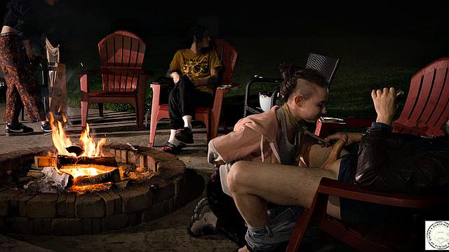 Submissive service by the fire