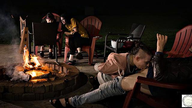 Submissive service by the fire