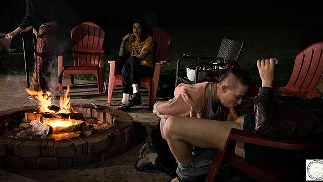 Submissive service by the fire