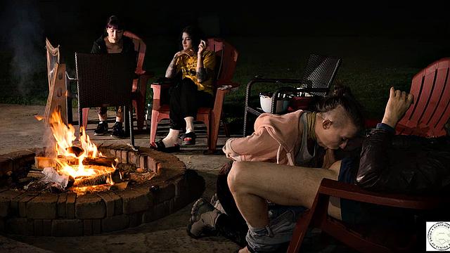 Submissive service by the fire