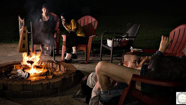 Submissive service by the fire