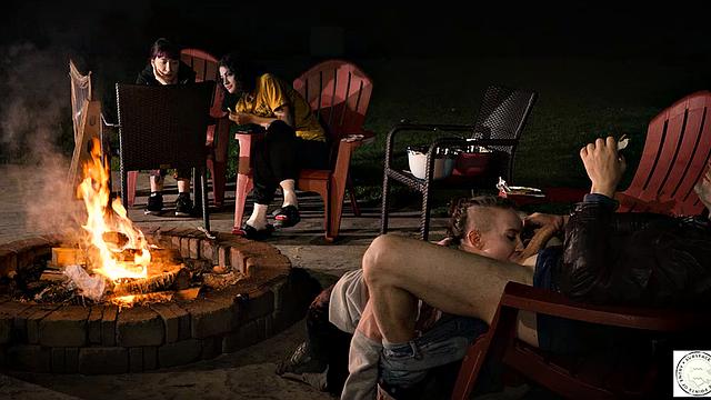 Submissive service by the fire