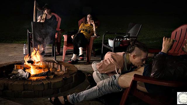 Submissive service by the fire