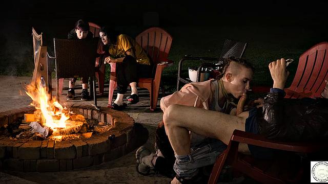 Submissive service by the fire