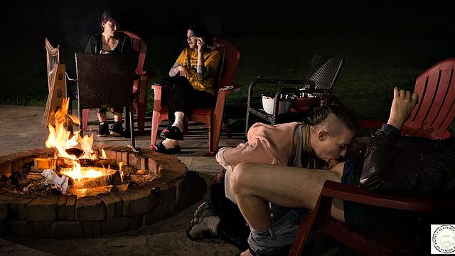 Submissive service by the fire