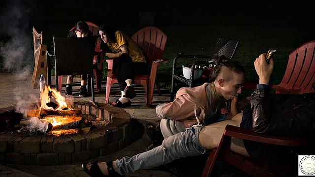 Submissive service by the fire