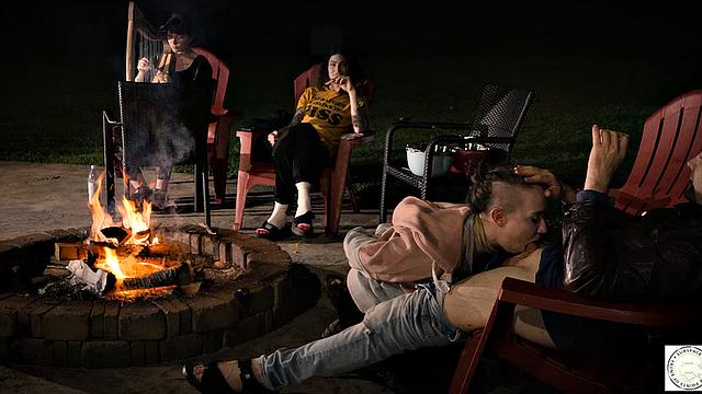 Submissive service by the fire