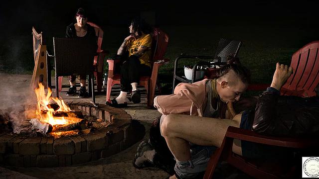 Submissive service by the fire