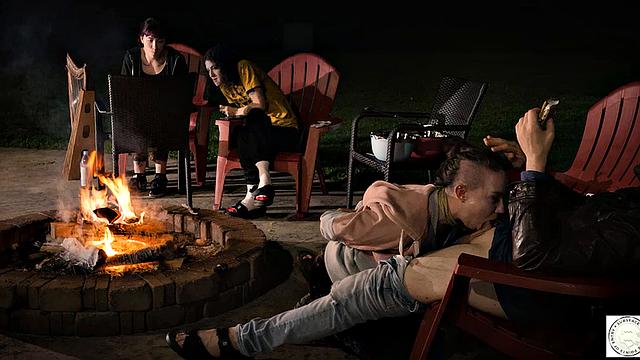 Submissive service by the fire