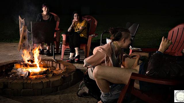 Submissive service by the fire