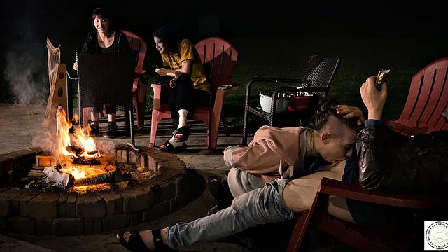 Submissive service by the fire