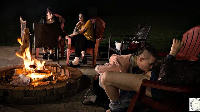 Submissive service by the fire