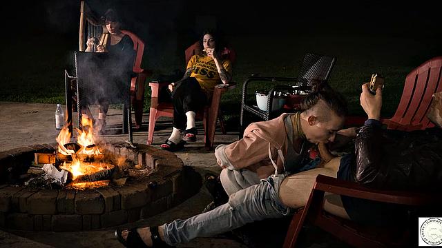 Submissive service by the fire