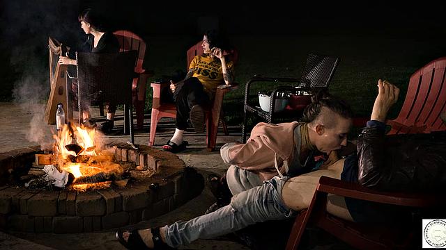 Submissive service by the fire