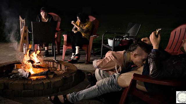 Submissive service by the fire