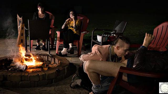 Submissive service by the fire