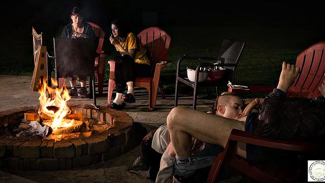 Submissive service by the fire
