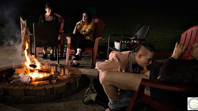 Submissive service by the fire