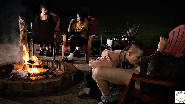 Submissive service by the fire