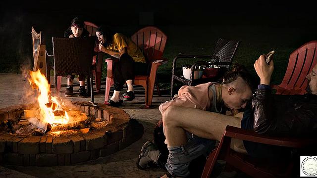 Submissive service by the fire