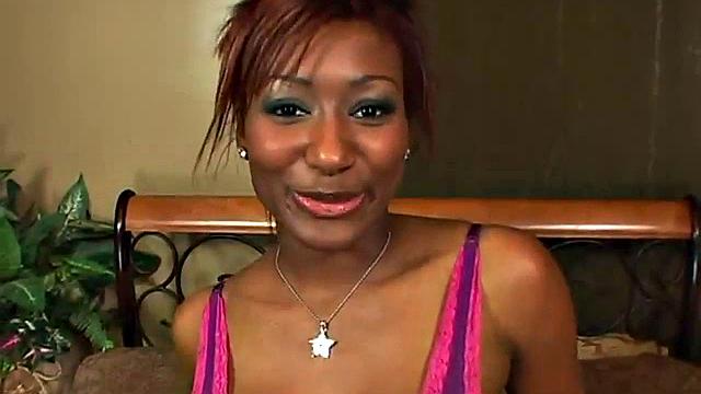 Busty ebony sucking in this randy hardcore close up