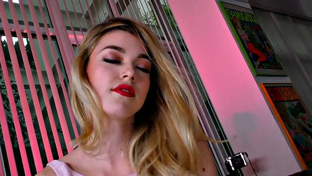 21yo GF jerks oiled cock in dirty talking POV