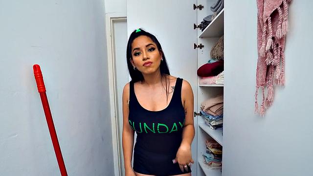 Sexy maid loves fucking boss after sucking his dick