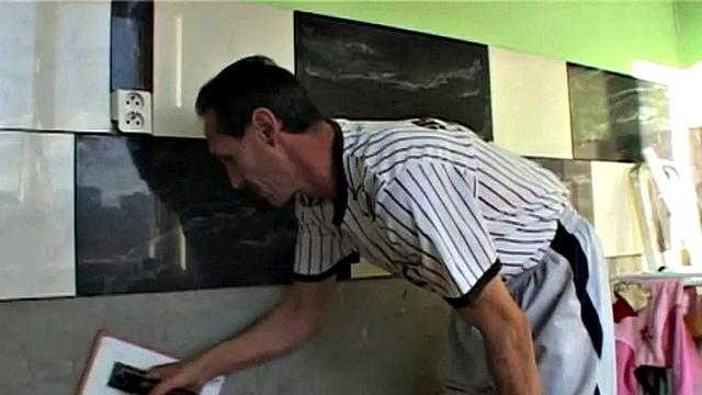 Filthy teen fucking big old cock