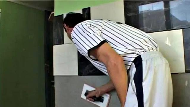 Filthy teen fucking big old cock