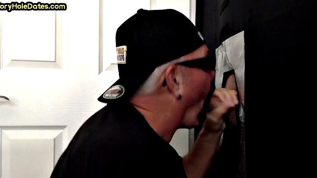 Mature DILF with moustache sucks hard in gloryhole