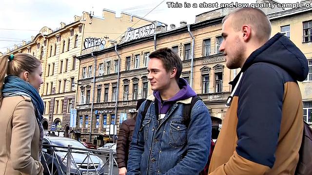 Adorable brunette gets MMF threesome treatment