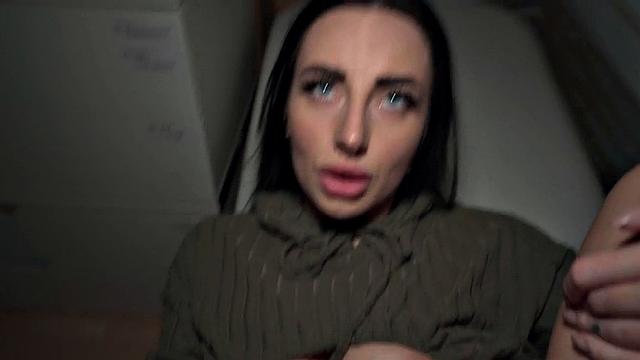 Real amateur babe sucks and rides cock in POV for cash