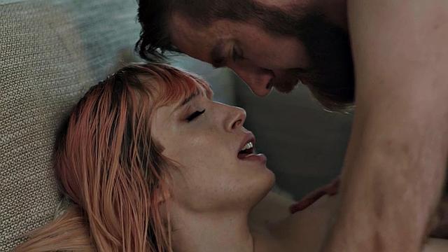 Pink hair TS with big boobs barebacked by neighbor