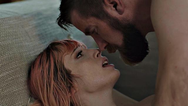 Pink hair TS with big boobs barebacked by neighbor