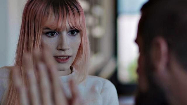 Pink hair TS with big boobs barebacked by neighbor