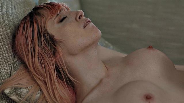 Pink hair TS with big boobs barebacked by neighbor