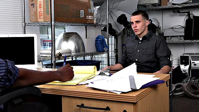 BBC fucks white stud in asshole in secretary room