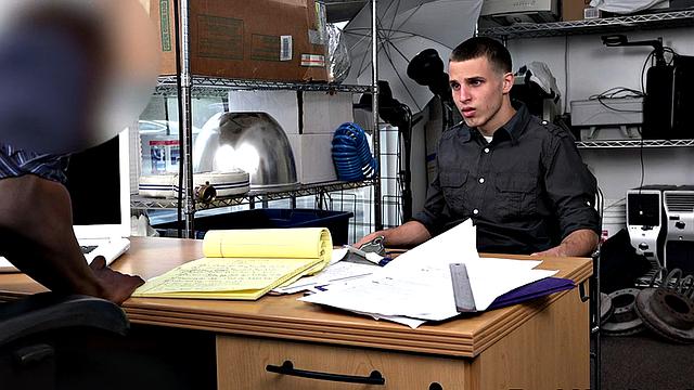 BBC fucks white stud in asshole in secretary room