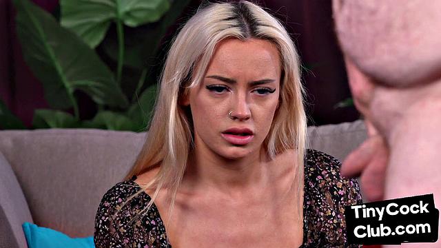 Tiny loser wanked by CFNM dirtytalking bae until cumshot