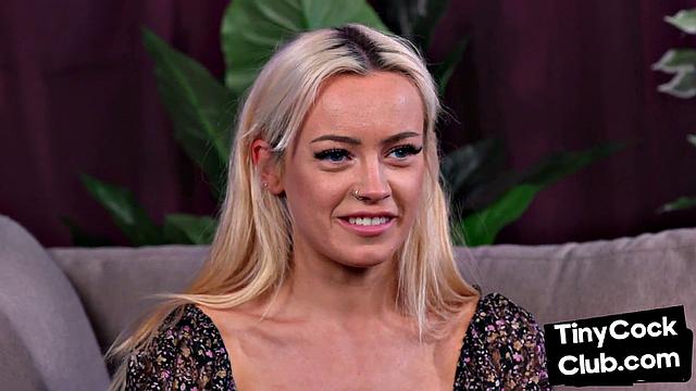 Tiny loser wanked by CFNM dirtytalking bae until cumshot