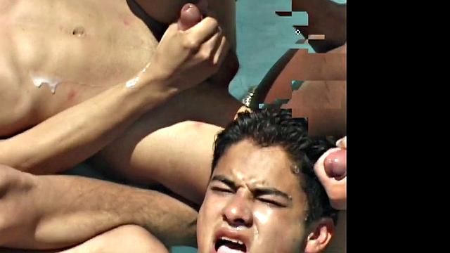 Cocksucking Latin twinks outdoor banging for shots