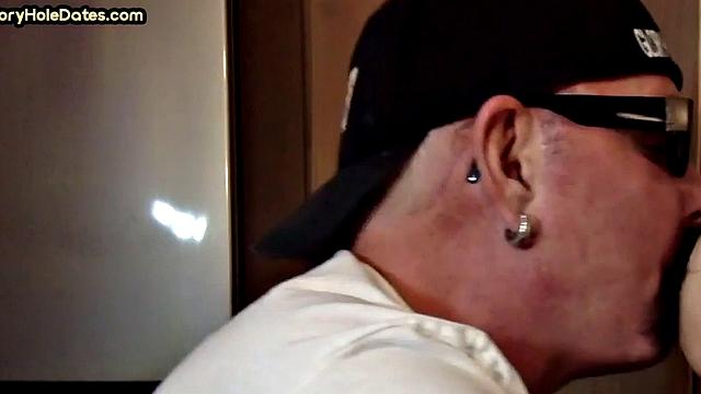 Mature daddy greedily blows cock in POV closeup at home