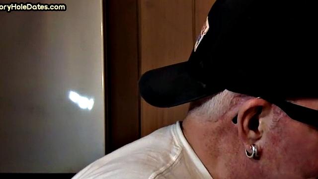 Mature daddy greedily blows cock in POV closeup at home