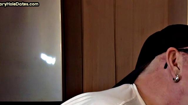 Mature daddy greedily blows cock in POV closeup at home