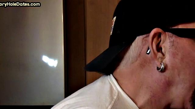 Mature daddy greedily blows cock in POV closeup at home