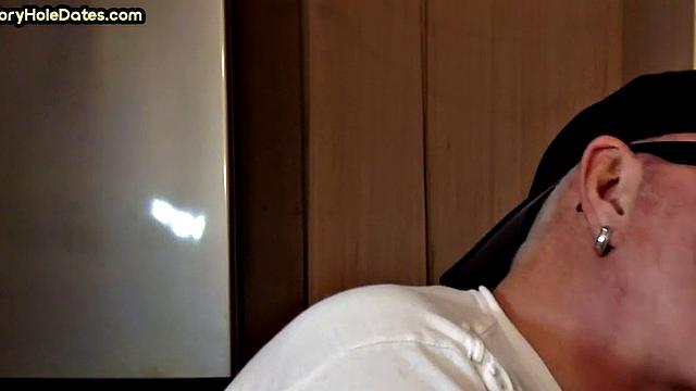 Mature daddy greedily blows cock in POV closeup at home