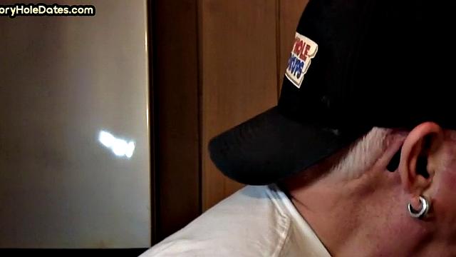 Mature daddy greedily blows cock in POV closeup at home