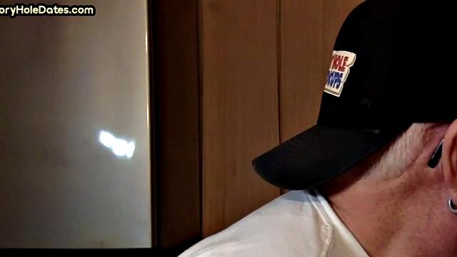 Mature daddy greedily blows cock in POV closeup at home